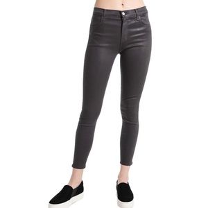 J Brand Alana High-Rise Cropped Super Skinny Jean in Light Coated Chrome size 26